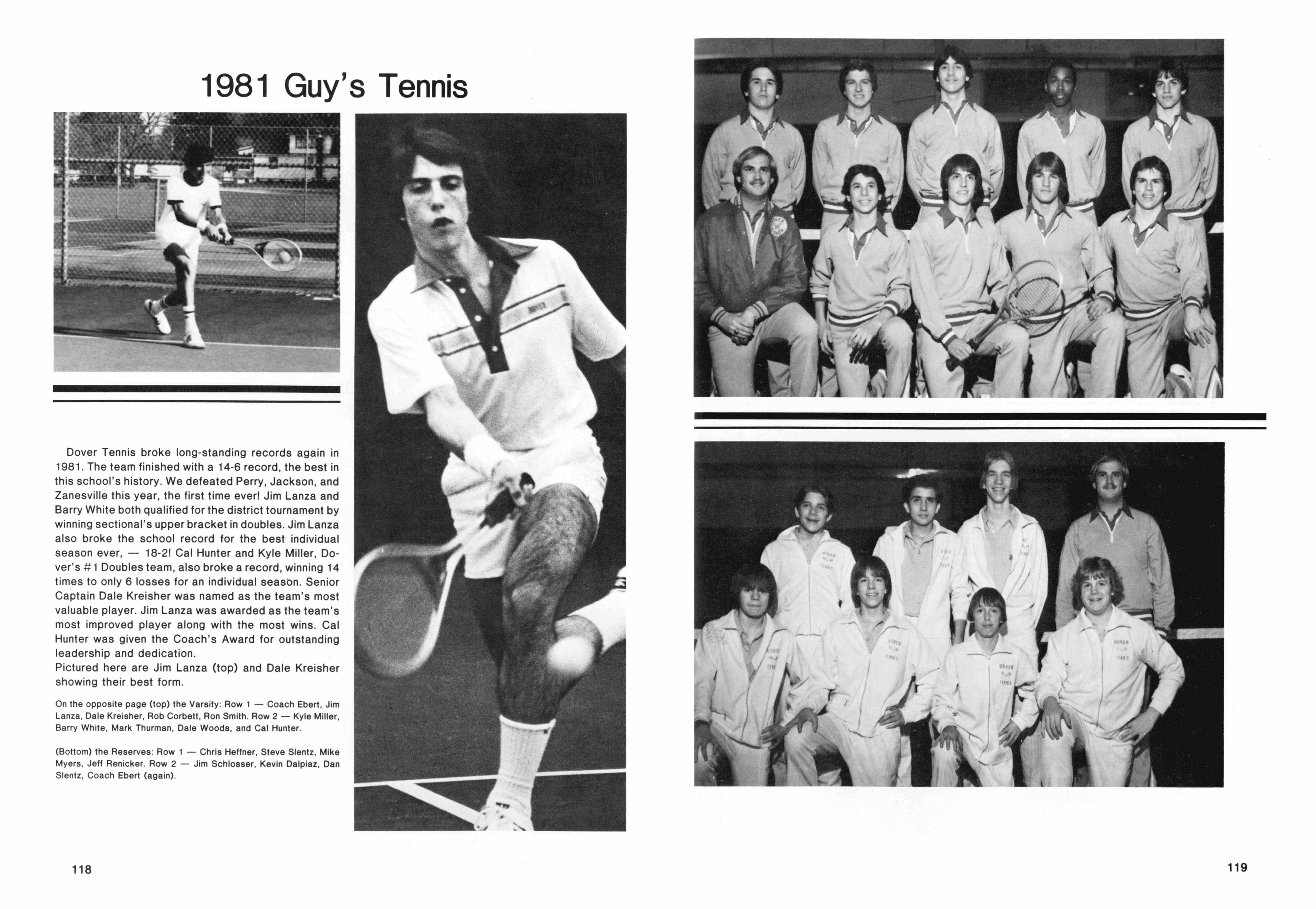 Dover(OH) High School Class of 1984 Website DHS 1981 Boys Tennis